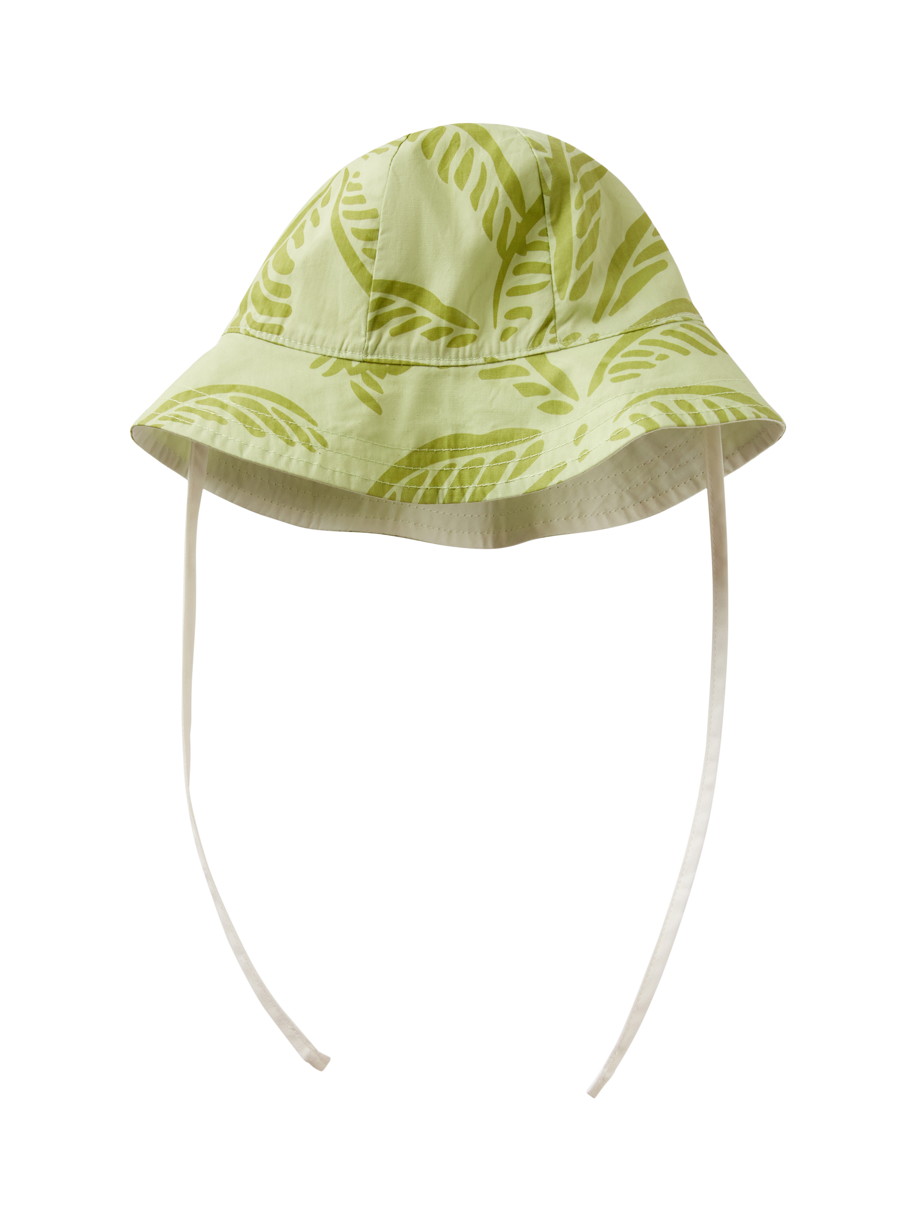 Product image 2 of 3, which shows Benetton Baby Cotton Reversible Sun Hat, Light Green, 1-3 months