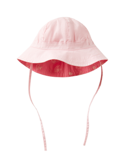 Benetton Baby Cotton Reversible Sun Hat, Pastel Pink, Pastel Pink