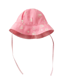 Benetton Baby Cotton Reversible Sun Hat, Pastel Pink - view 2, Pastel Pink