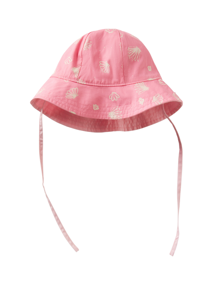 Benetton Baby Cotton Reversible Sun Hat, Pastel Pink - view 2, Pastel Pink