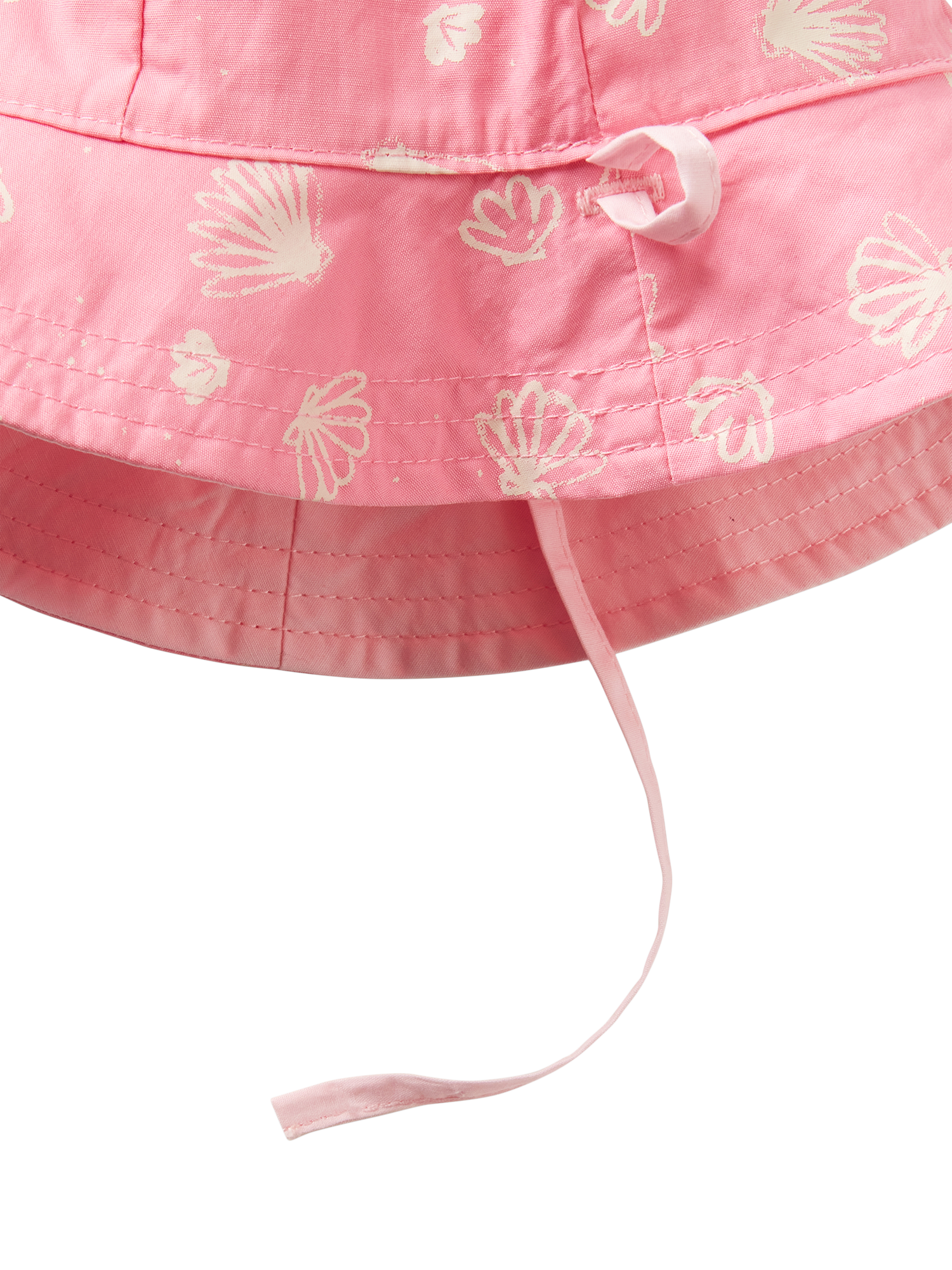 Product image 3 of 3, which shows Benetton Baby Cotton Reversible Sun Hat, Pastel Pink, 1-3 months