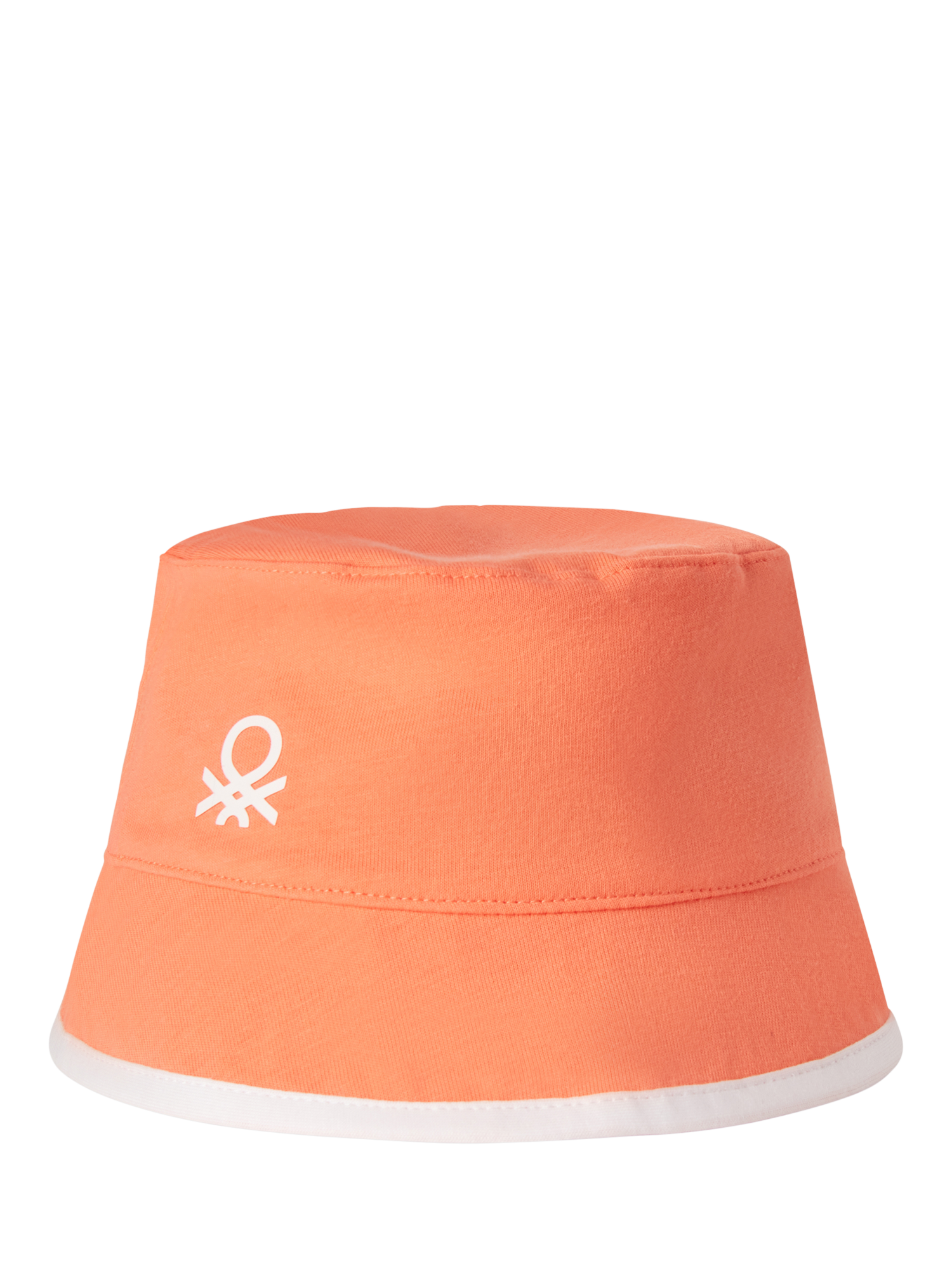 Product image 1 of 3, which shows Benetton Kids' Cotton Reversible Bucket Hat, Peach, 12-24 months