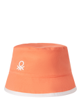 Benetton Kids' Cotton Reversible Bucket Hat, Peach