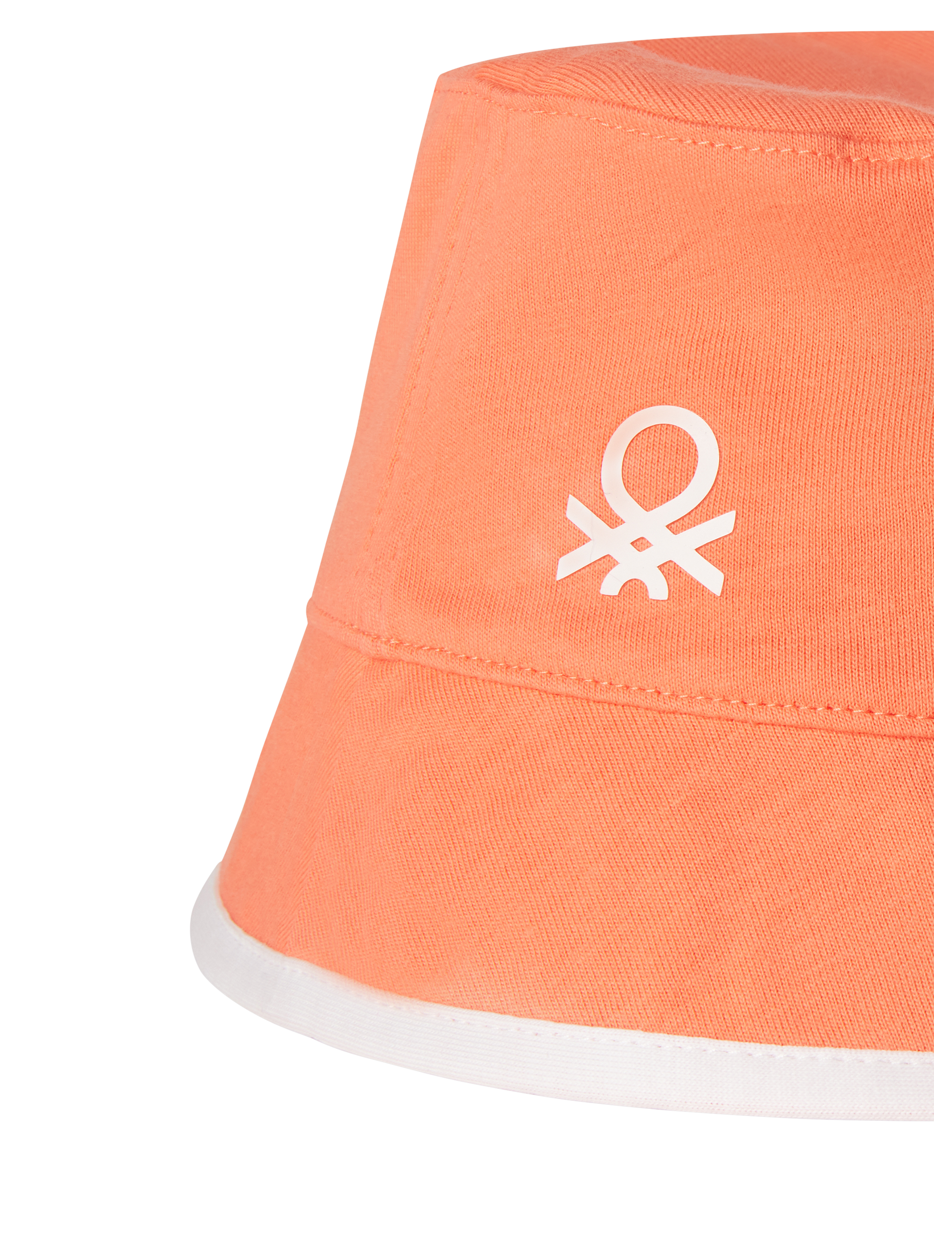 Product image 3 of 3, which shows Benetton Kids' Cotton Reversible Bucket Hat, Peach, 12-24 months