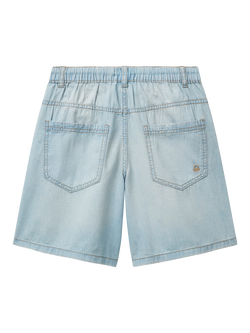 Benetton Kids' Cotton Denim Bermuda Shorts, Light Blue - view 2, Light Blue