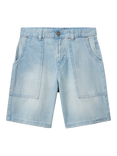 Benetton Kids' Junior Light Weight Chambray Denim Shorts, Sky Blue