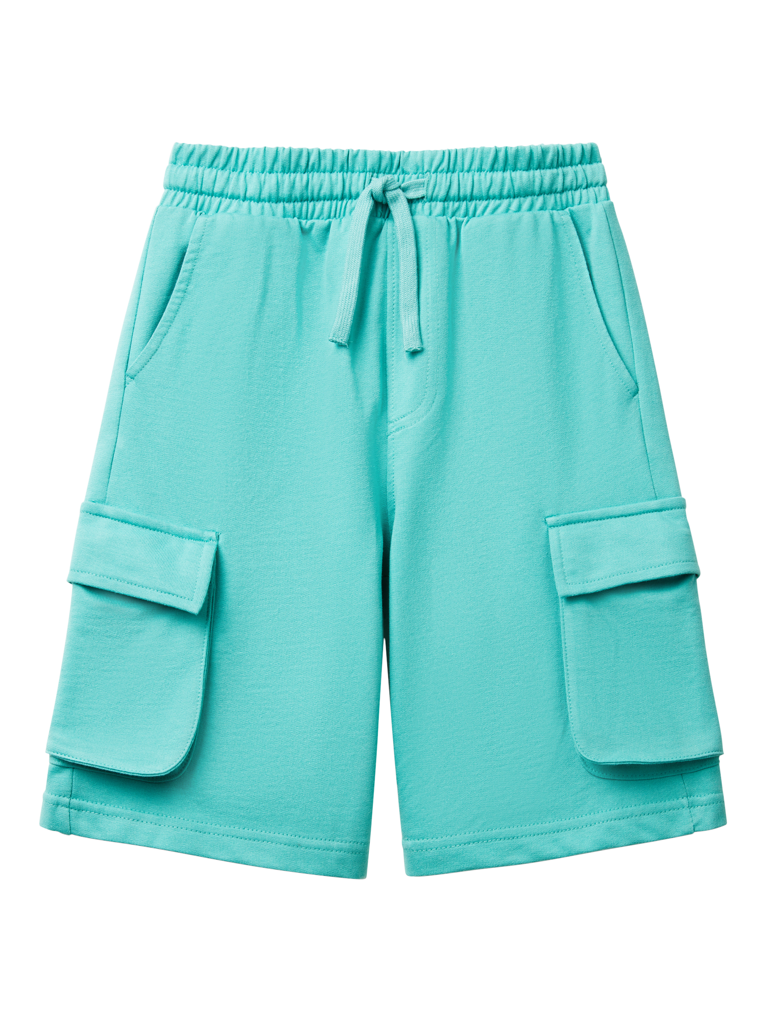Product image 1 of 3, which shows Benetton Kids' Cotton Bermuda Shorts, Teal Green, 6-7 years