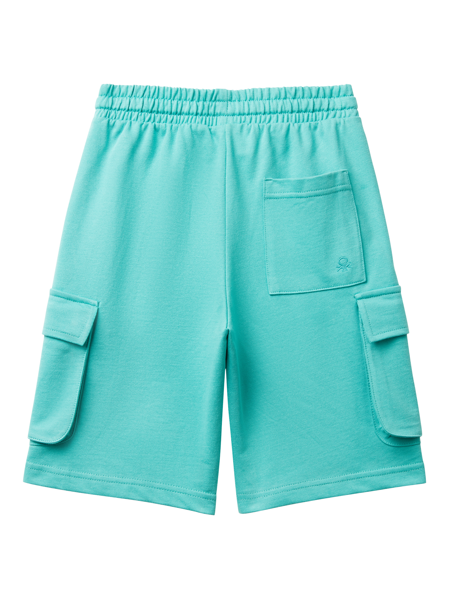 Product image 2 of 3, which shows Benetton Kids' Cotton Bermuda Shorts, Teal Green, 6-7 years