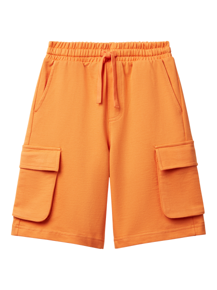 Benetton Kids' Cotton Bermuda Shorts, Apricot