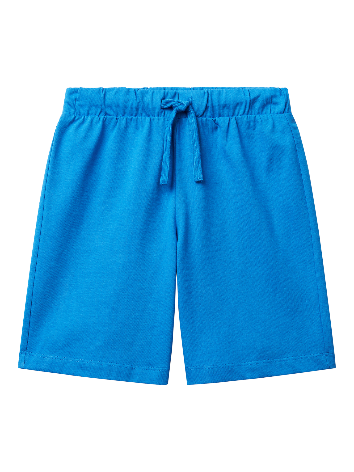 Product image 1 of 3, which shows Benetton Kids' Cotton Logo Bermuda Shorts, Blue, 6-7 years