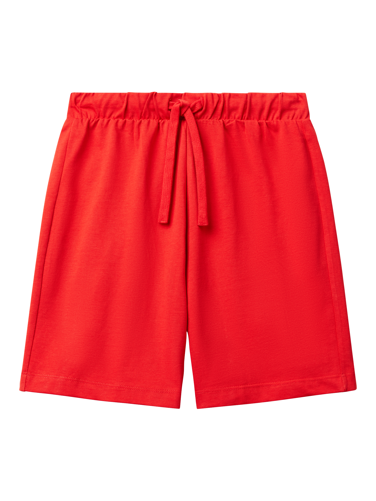 Product image 1 of 3, which shows Benetton Kids' Cotton Logo Bermuda Shorts, Red, 6-7 years