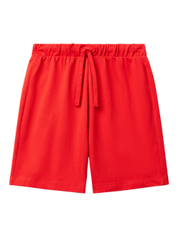 Benetton Kids' Cotton Logo Bermuda Shorts, Red