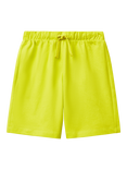 Benetton Kids' Cotton Logo Bermuda Shorts, Lime