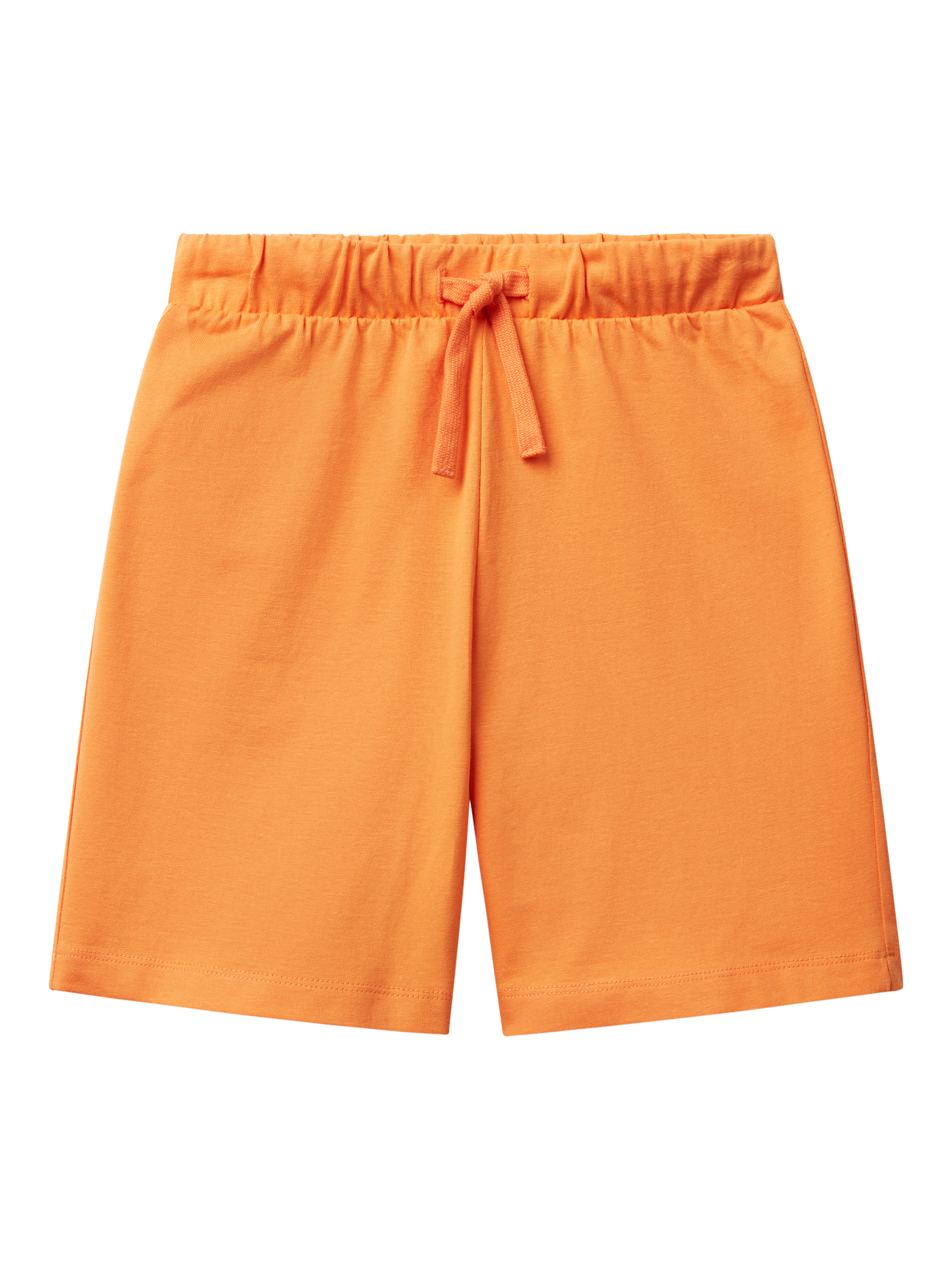 Product image 1 of 3, which shows Benetton Kids' Cotton Logo Bermuda Shorts, Apricot, 6-7 years