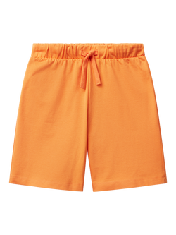 Benetton Kids' Cotton Logo Bermuda Shorts, Apricot