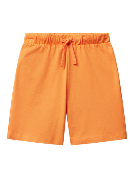 Benetton Kids' Cotton Logo Bermuda Shorts, Apricot