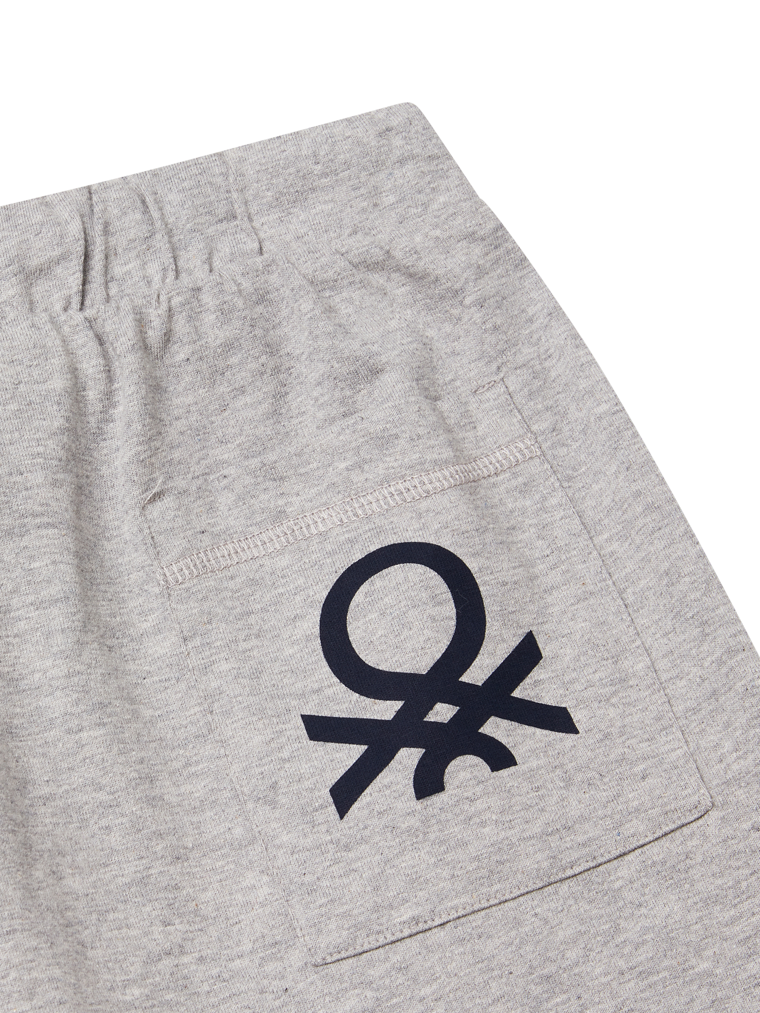 Product image 3 of 3, which shows Benetton Kids' Bermuda Shorts, Medium Melange Grey, 6-7 years