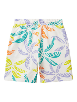 Benetton Kids' Cotton Palm Leaf Print Bermuda Shorts, Multi - view 2, Multi
