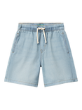 Benetton Kids' Light Weight Chambray Denim Shorts, Light Blue