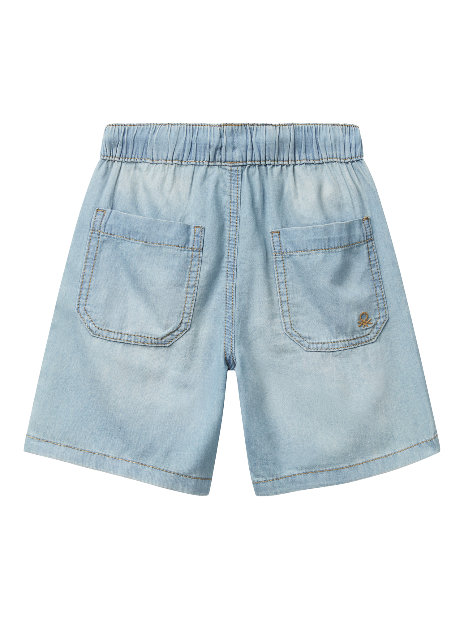 Product image 2 of 3, which shows Benetton Kids' Denim Shorts, Light Blue Denim, 5-6 years
