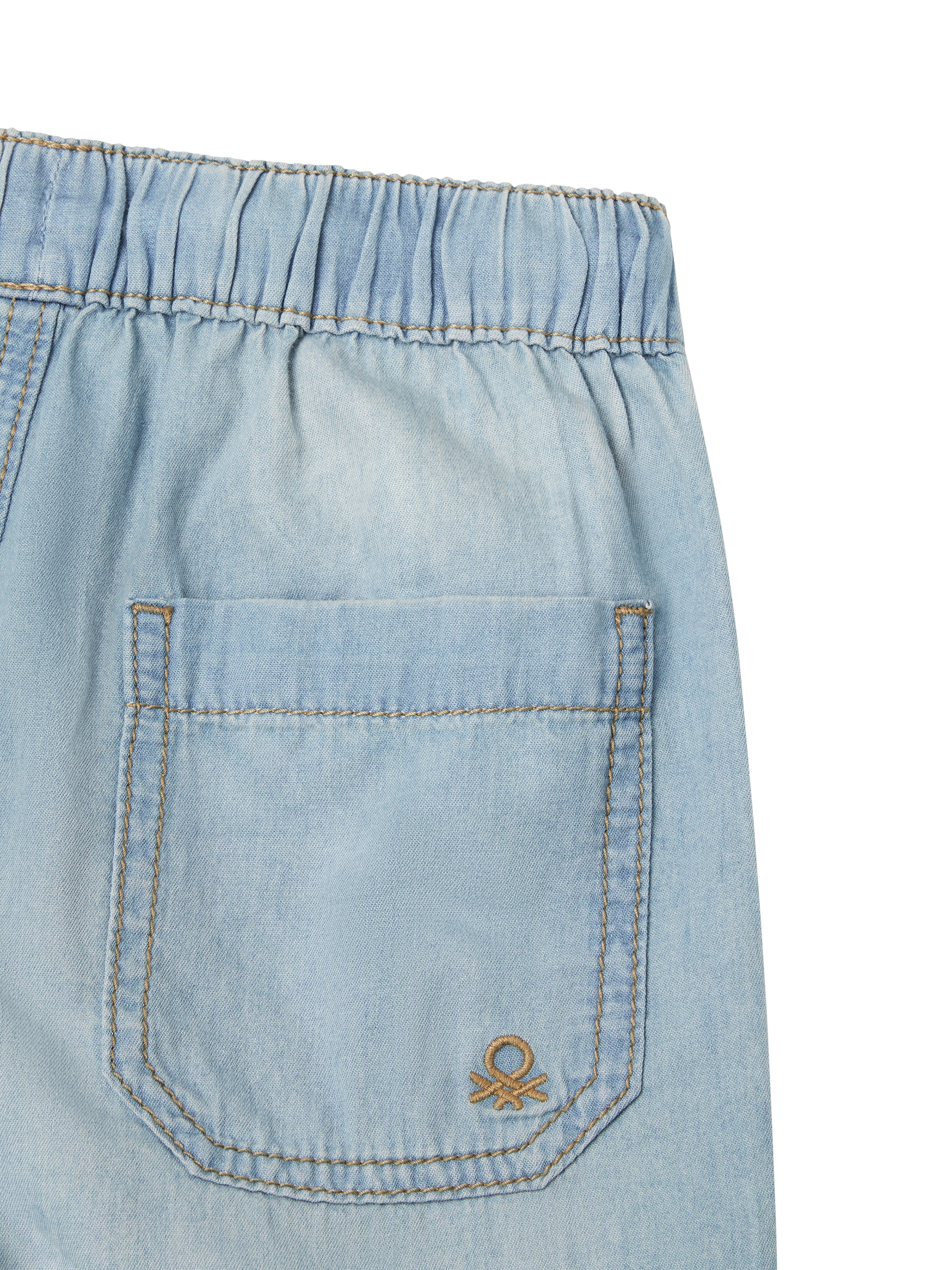 Product image 3 of 3, which shows Benetton Kids' Denim Shorts, Light Blue Denim, 5-6 years
