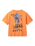 Benetton Kids' Cotton Crew Neck T-Shirt, Apricot