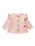 Benetton Baby Frill Shoulder Cardigan, Powder