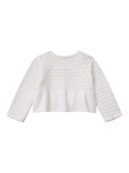 Benetton Baby Textured Knit Cardigan, Optical White