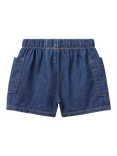 Benetton Baby Cotton Chambray Pocket Shorts, Denim