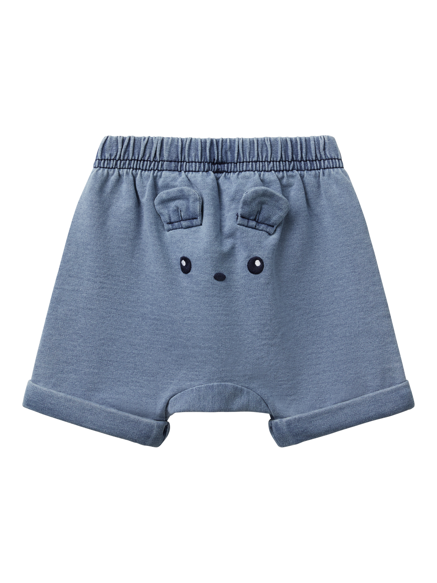 Product image 2 of 3, which shows Benetton Baby Fleece Shorts, Denim, 1-3 months
