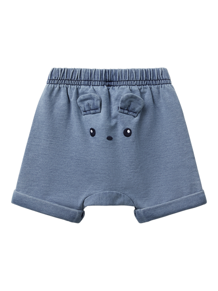 Benetton Baby Fleece Shorts, Denim - view 2, Denim