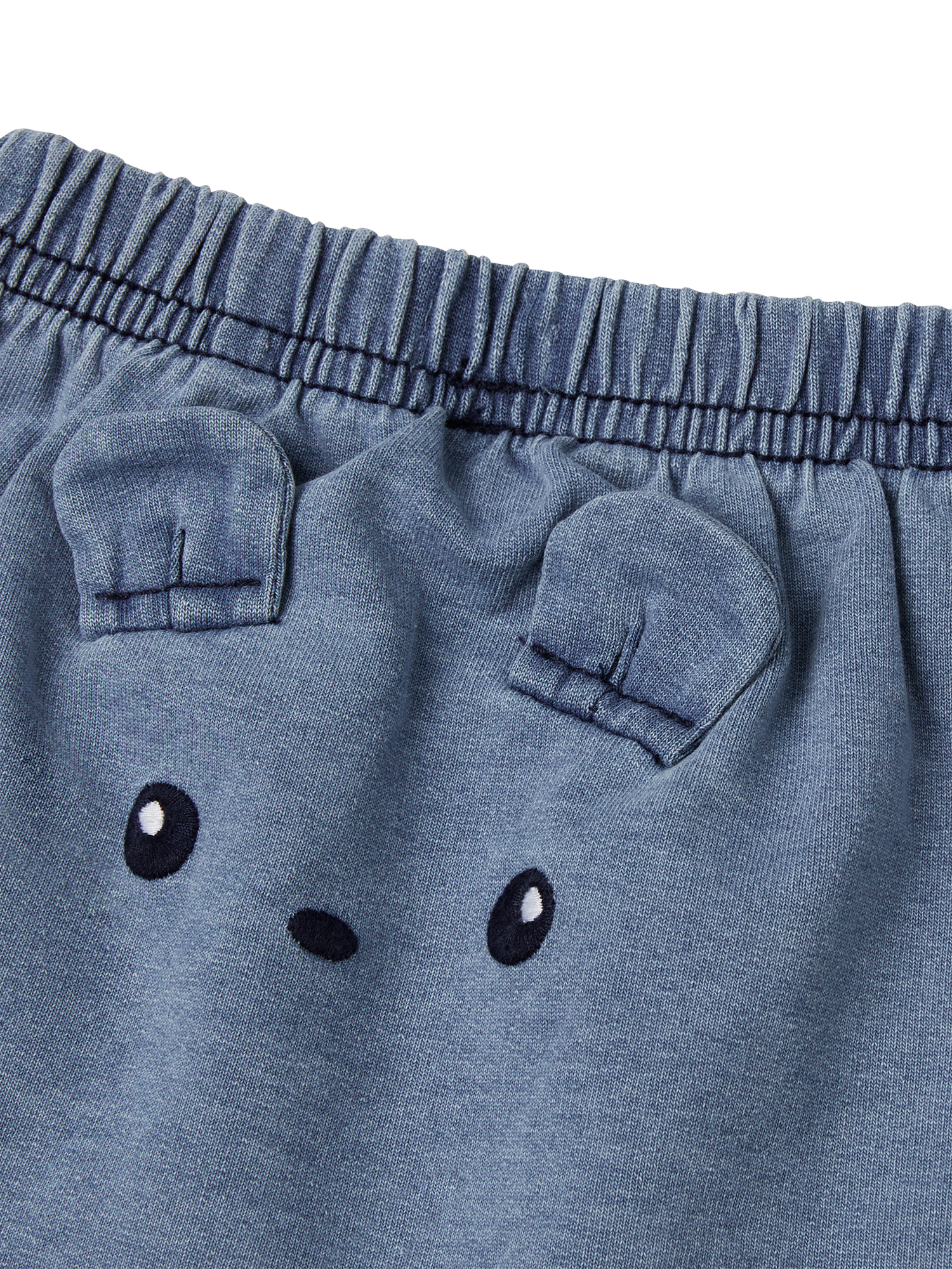 Product image 3 of 3, which shows Benetton Baby Fleece Shorts, Denim, 1-3 months