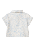 Benetton Baby Cotton Shark Print Polo Shirt, Off White