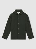 Reiss Kids' Ruban Linen Shirt, Dark Green