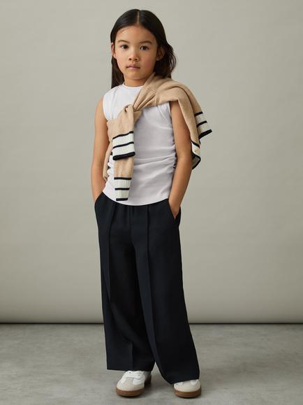 Reiss Kids' Trudy Ruched Vest, White
