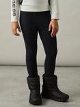 Reiss Kids' Kristen Stretch Cotton Logo Print Leggings, Black