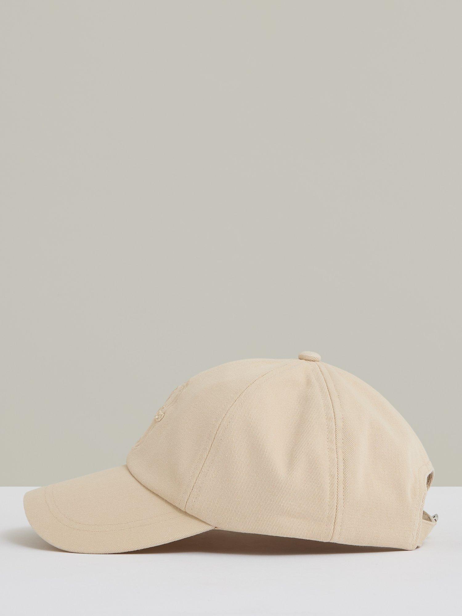 Reiss Elias Cotton Logo Embroidered Baseball Cap, Washed Stone