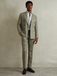 Reiss Ruban Striped Linen Shirt, Sage/White