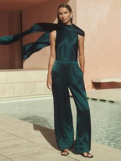 Reiss Farah Cape Back Jumpsuit, Teal Green, Teal Green