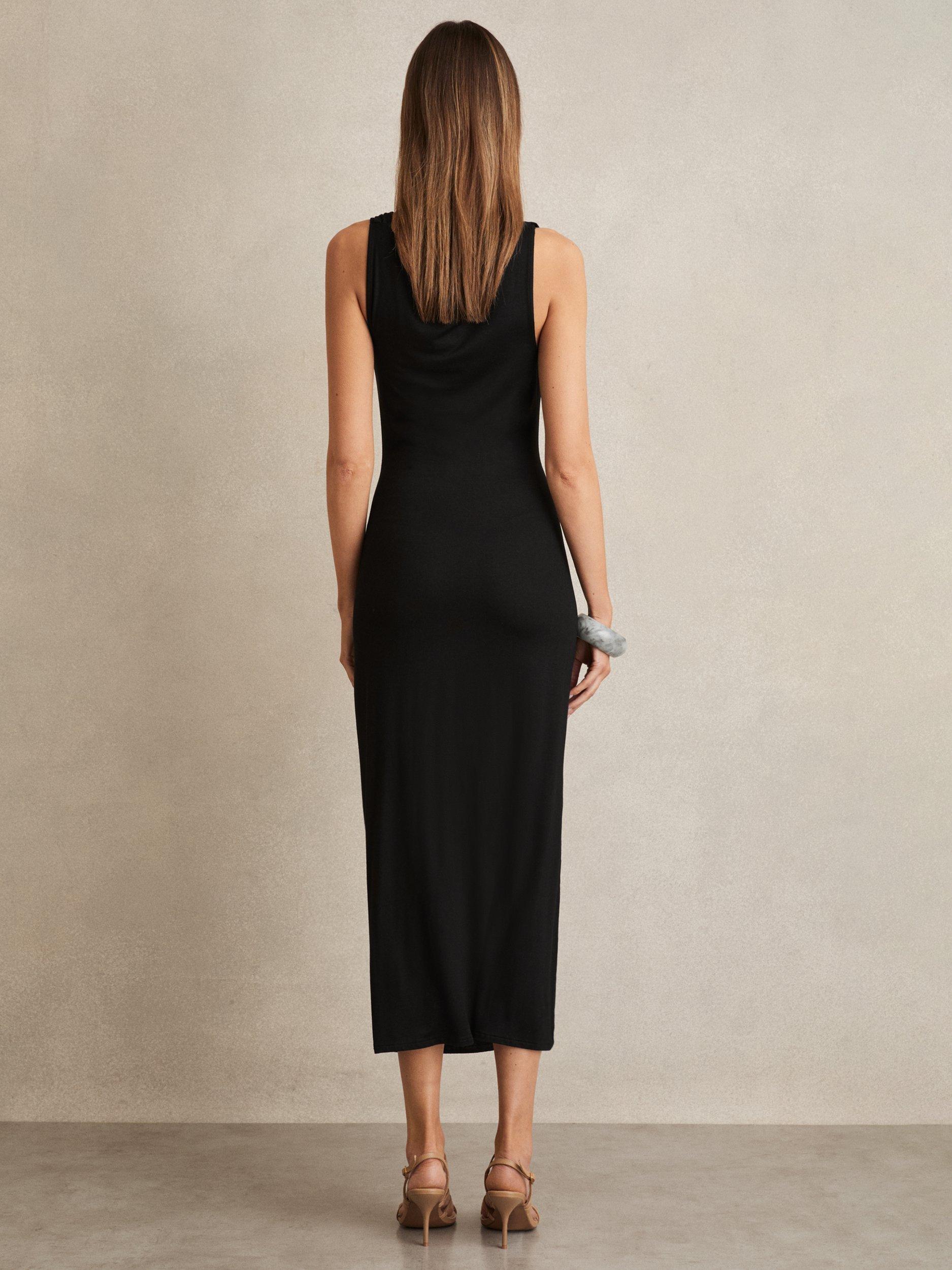 Product image 2 of 5, which shows Reiss Paige Ruched Jersey Dress, Black, 6