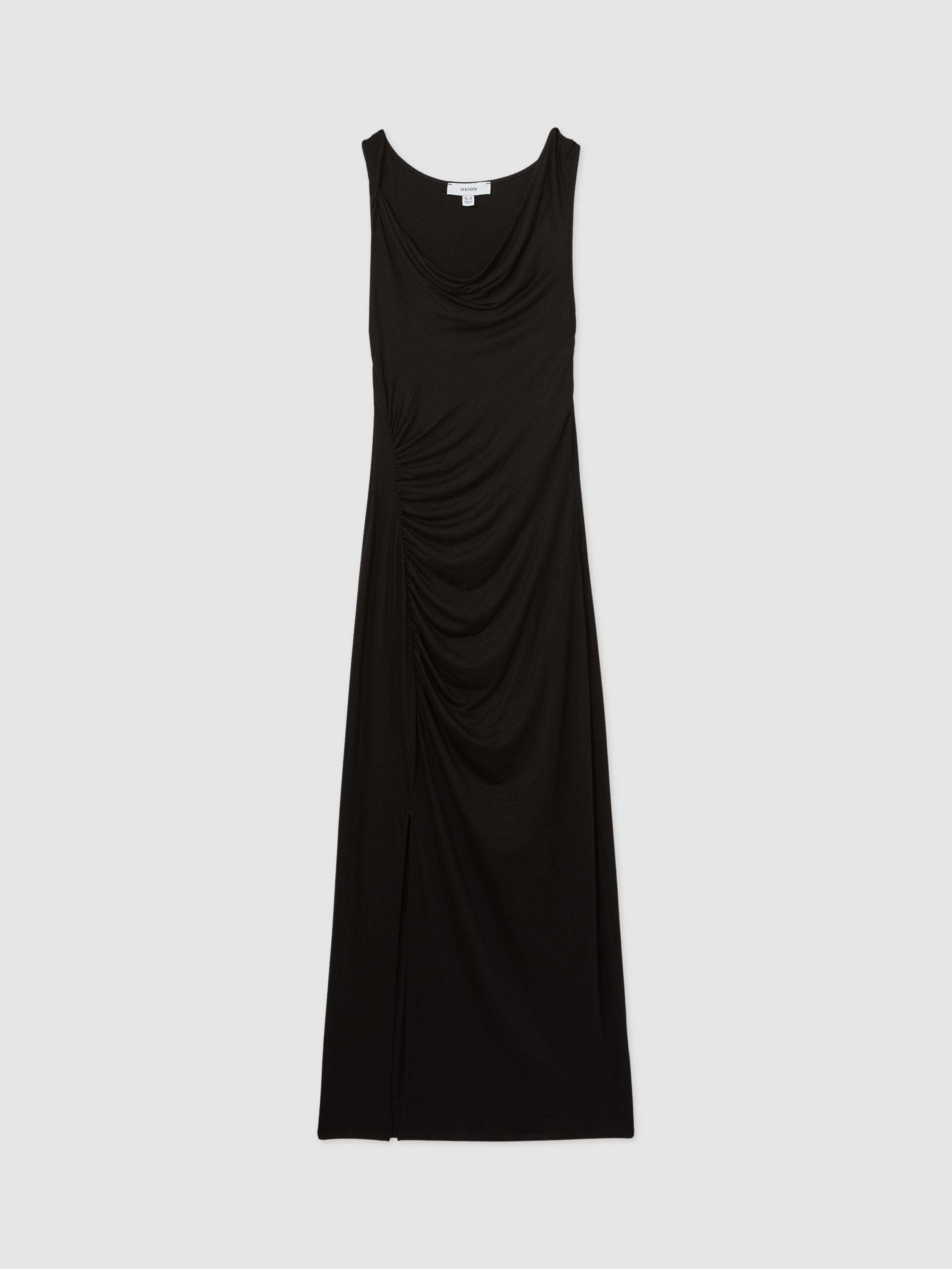Product image 3 of 5, which shows Reiss Paige Ruched Jersey Dress, Black, 6