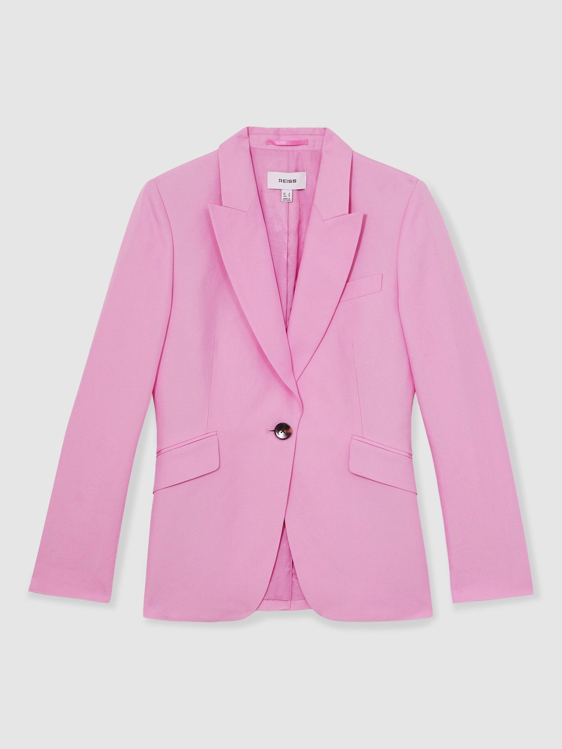 Product image 3 of 5, which shows Reiss Petite Raine Blazer, Pink, 10Pt