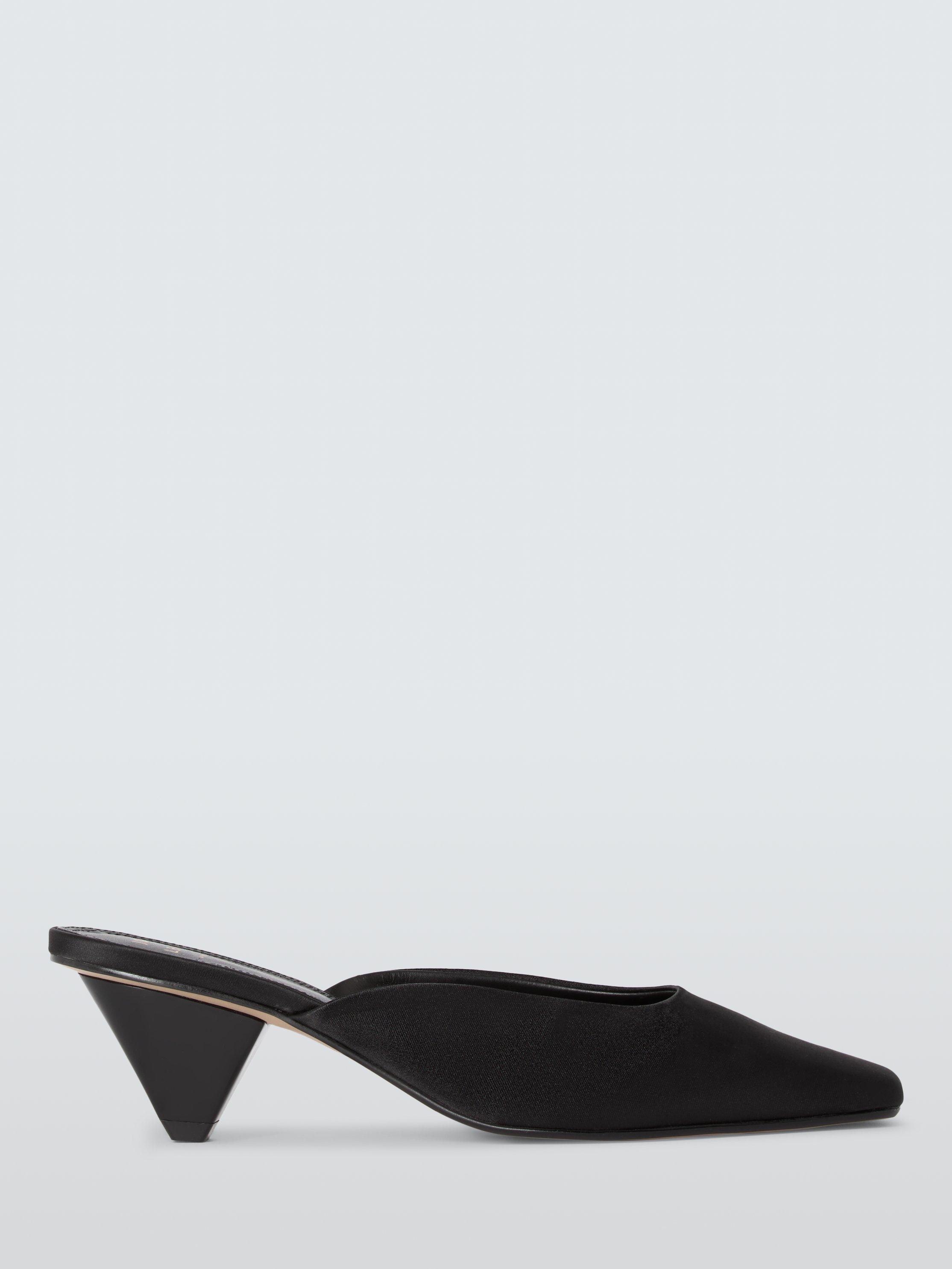 Product image 1 of 6, which shows John Lewis Devon Cone Heel Mule Open Court Shoes, Black, 3