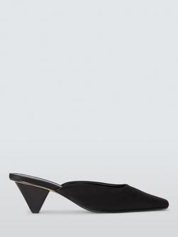 John Lewis Devon Cone Heel Mule Open Court Shoes, Black, Black