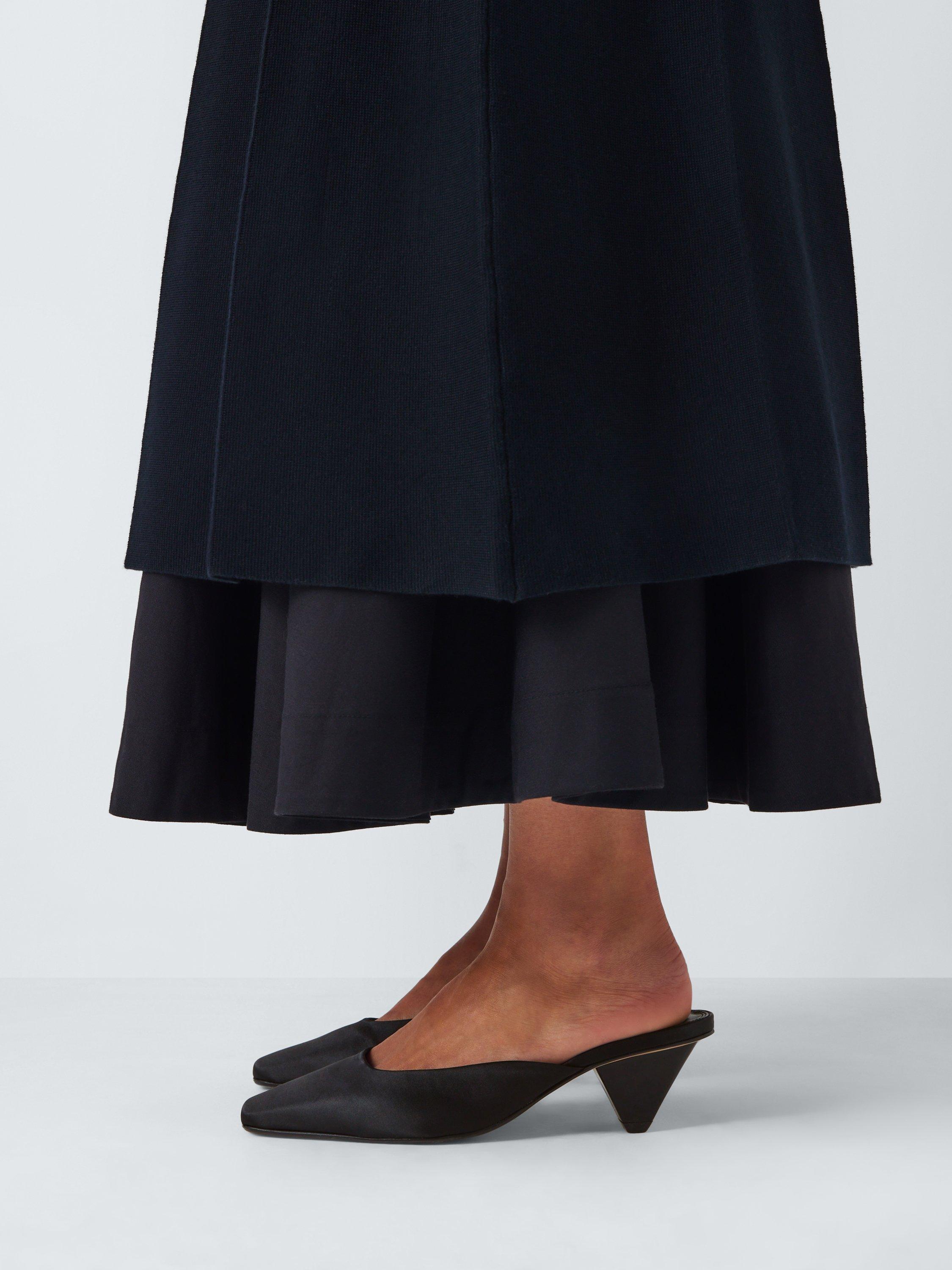 Product image 2 of 6, which shows John Lewis Devon Cone Heel Mule Open Court Shoes, Black, 3