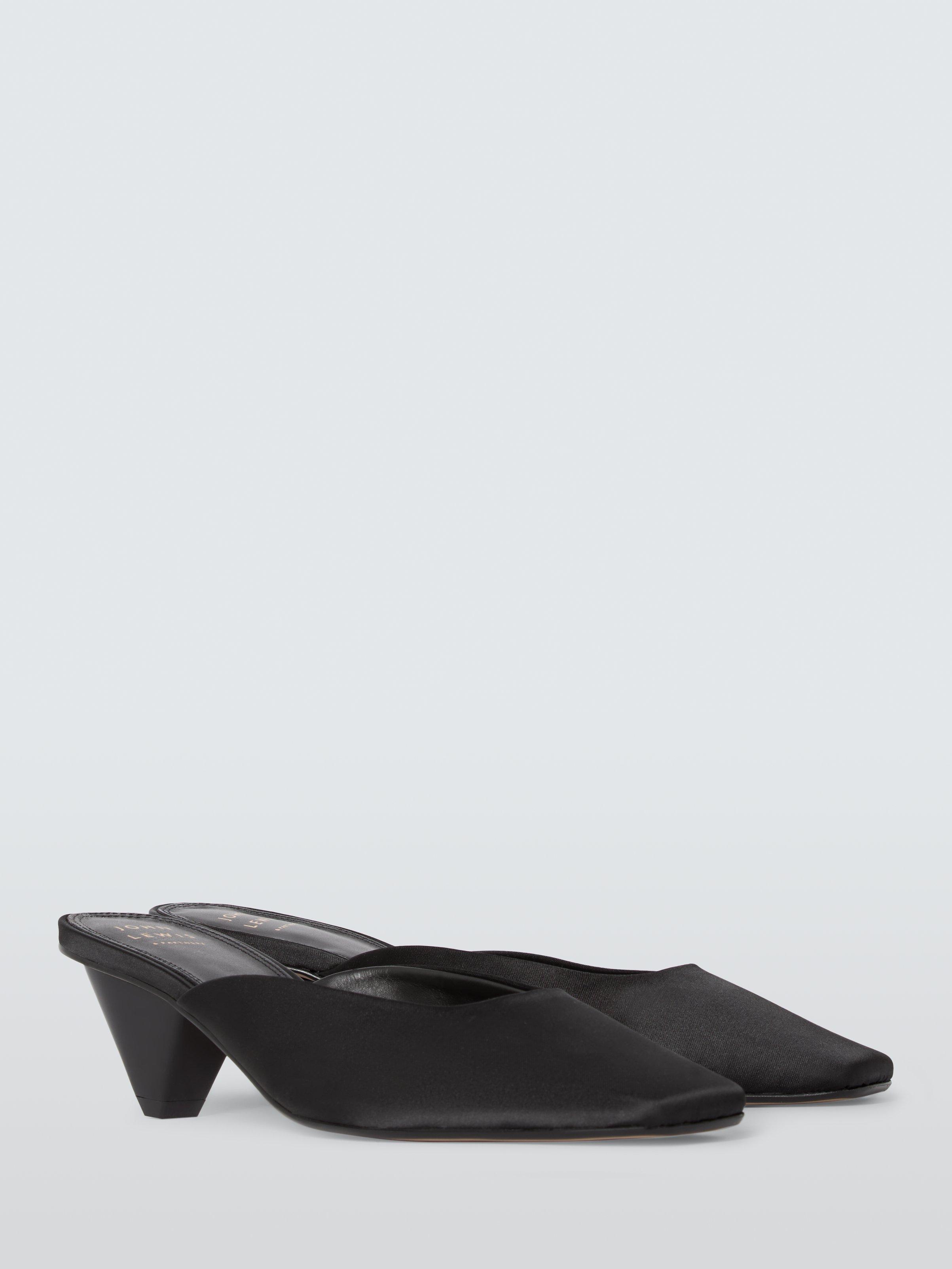 Product image 3 of 6, which shows John Lewis Devon Cone Heel Mule Open Court Shoes, Black, 3