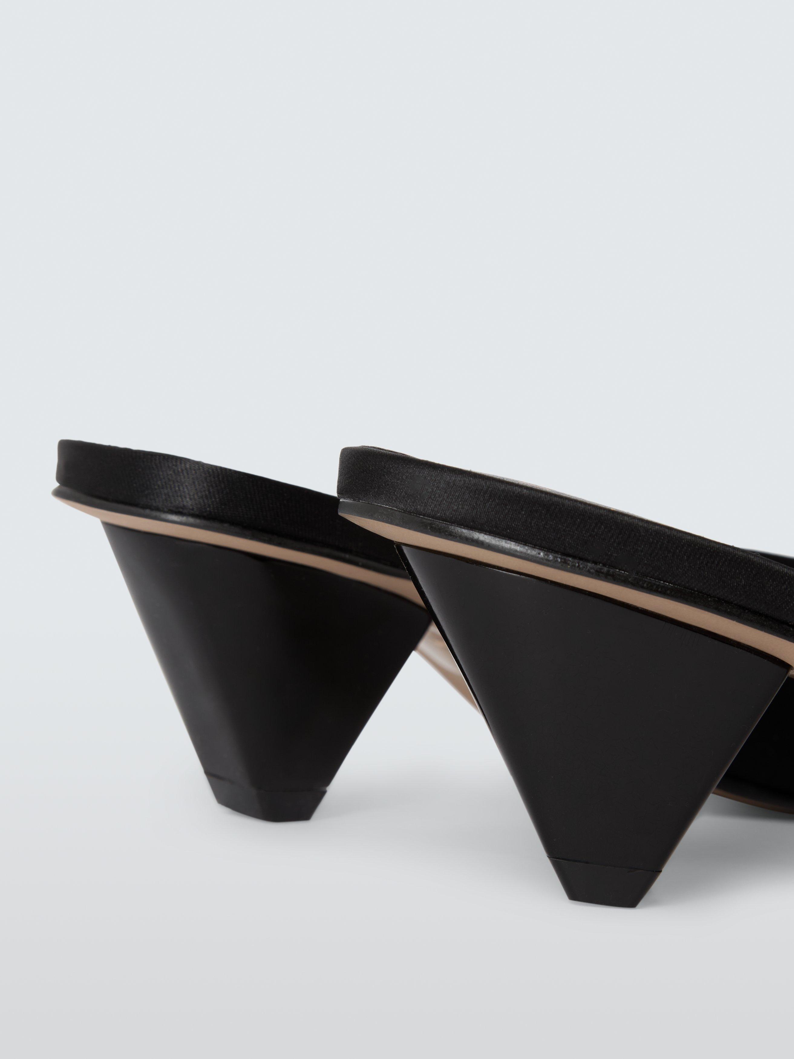 Product image 4 of 6, which shows John Lewis Devon Cone Heel Mule Open Court Shoes, Black, 3