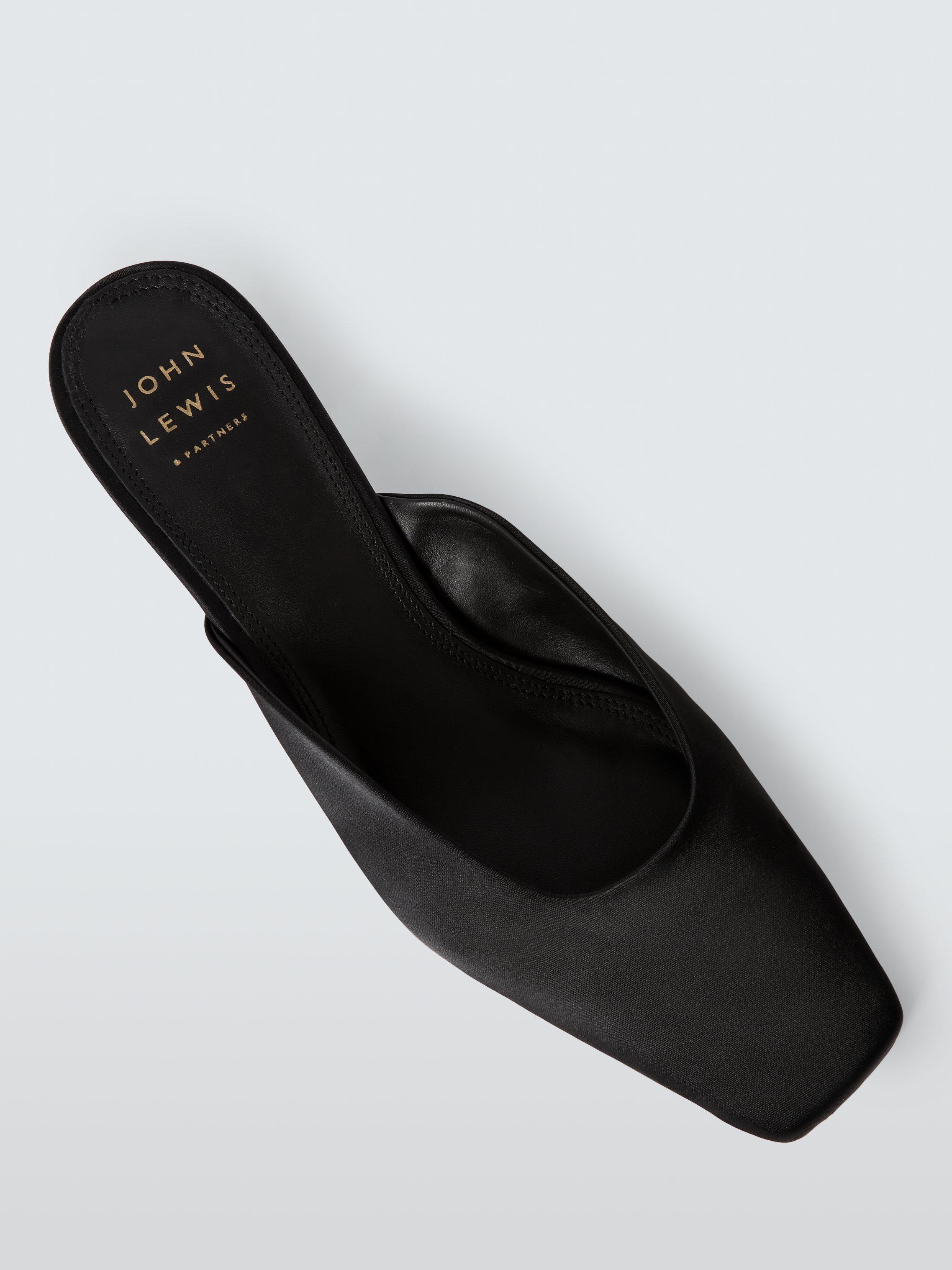 Product image 5 of 6, which shows John Lewis Devon Cone Heel Mule Open Court Shoes, Black, 3