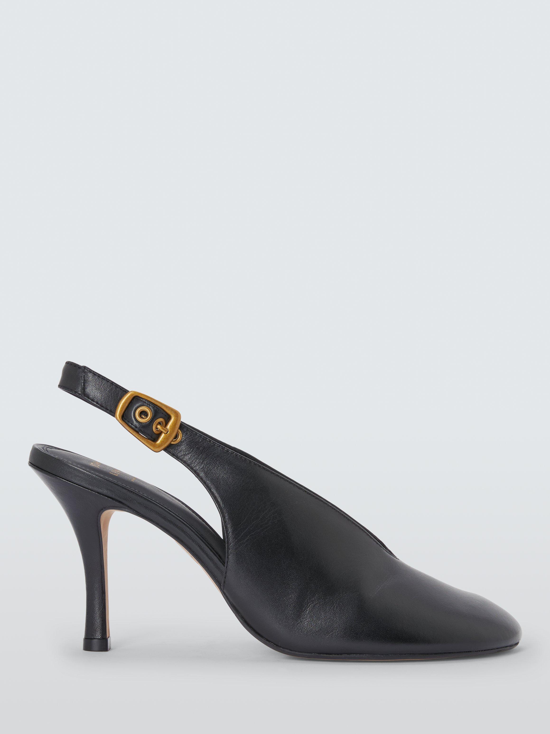 John Lewis Watson Leather Round Toe High Heel Slingback Court Shoes