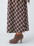 John Lewis West Suede Round Toe High Heel Shoe Boots, Brown